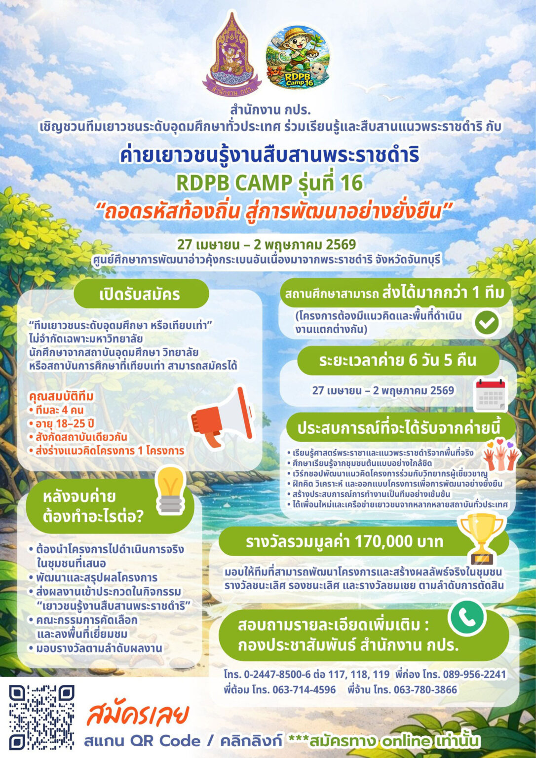 ค่ายเยาวชนรู้งานสืบสานพระราชดำริ RDPB Camp