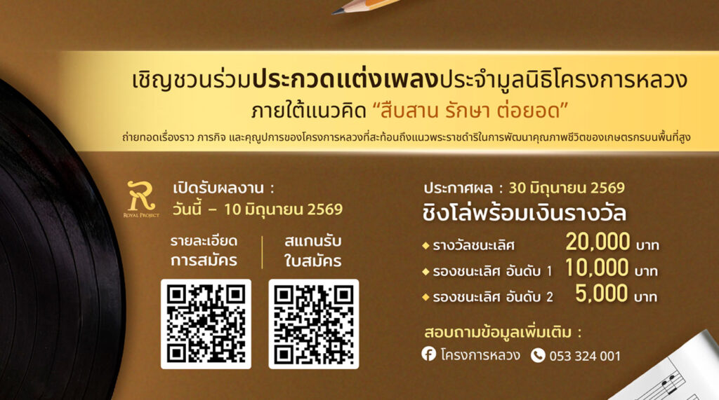 บทเพลงประจำมูลนิธิโครงการหลวง